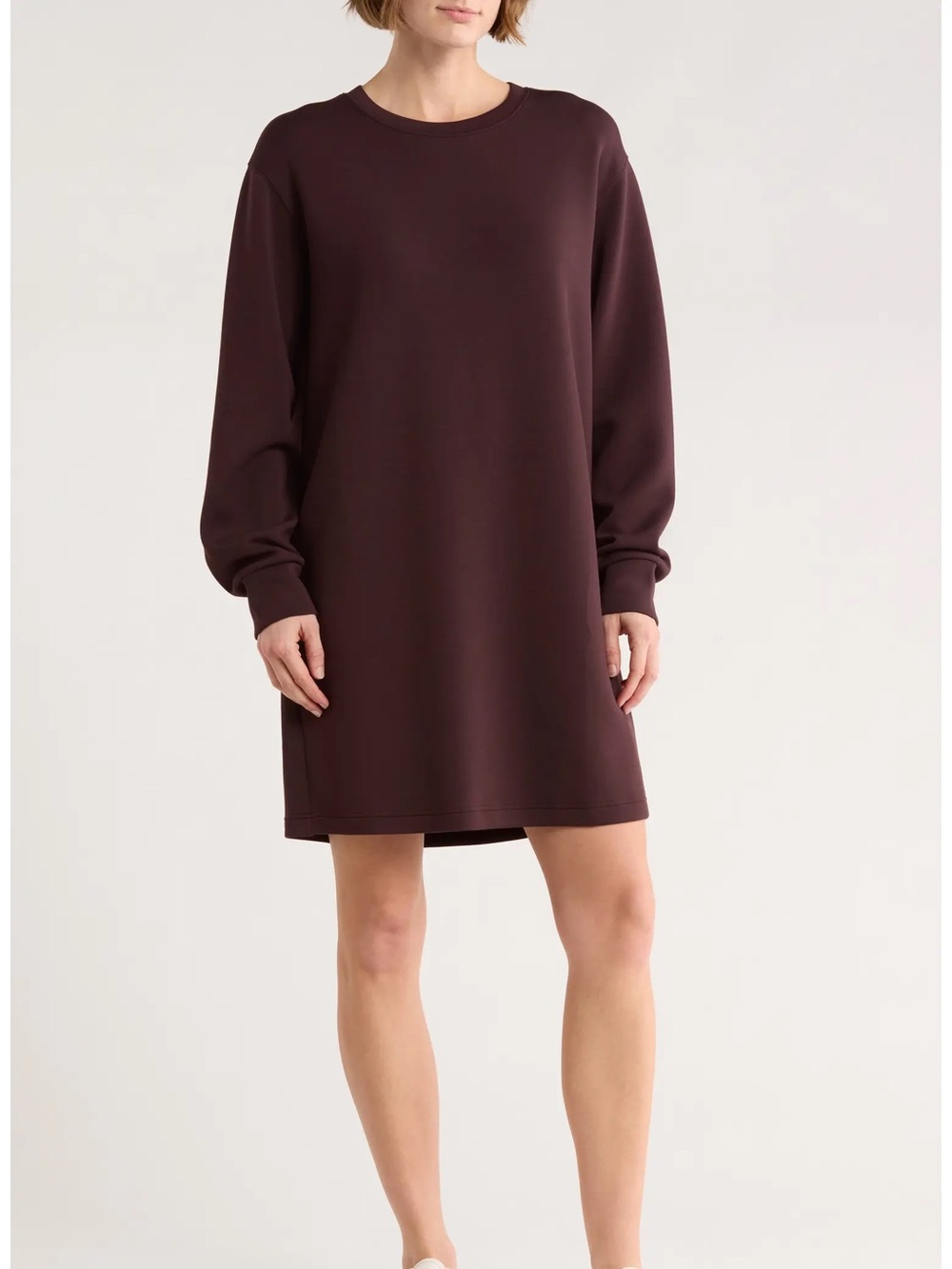Spanx Long Sleeve Sweater Dress Womens Truffle Brown